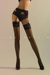 5D Monet's Garden Stockings - Elegant lace inspired by Monet, with non-slip silicone bands